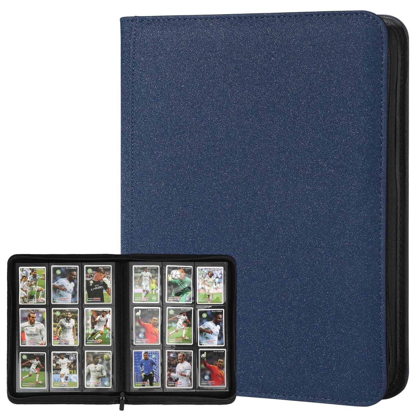 Trading Card Binder 9 Pocket, GERMUN PU Cover Card Binder for 540 Cards, Premium Trading Card Collection Binder, Double Sided Pocket Card Album for MTG, TCG (Blue)