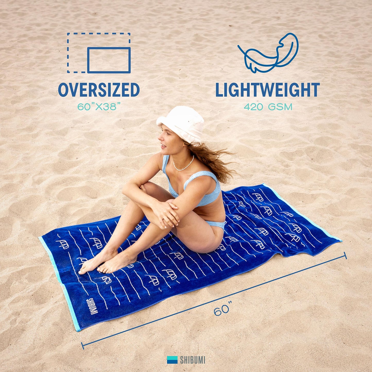 Shibumi Luxe Towel, Shady Days, 35"" x 68""