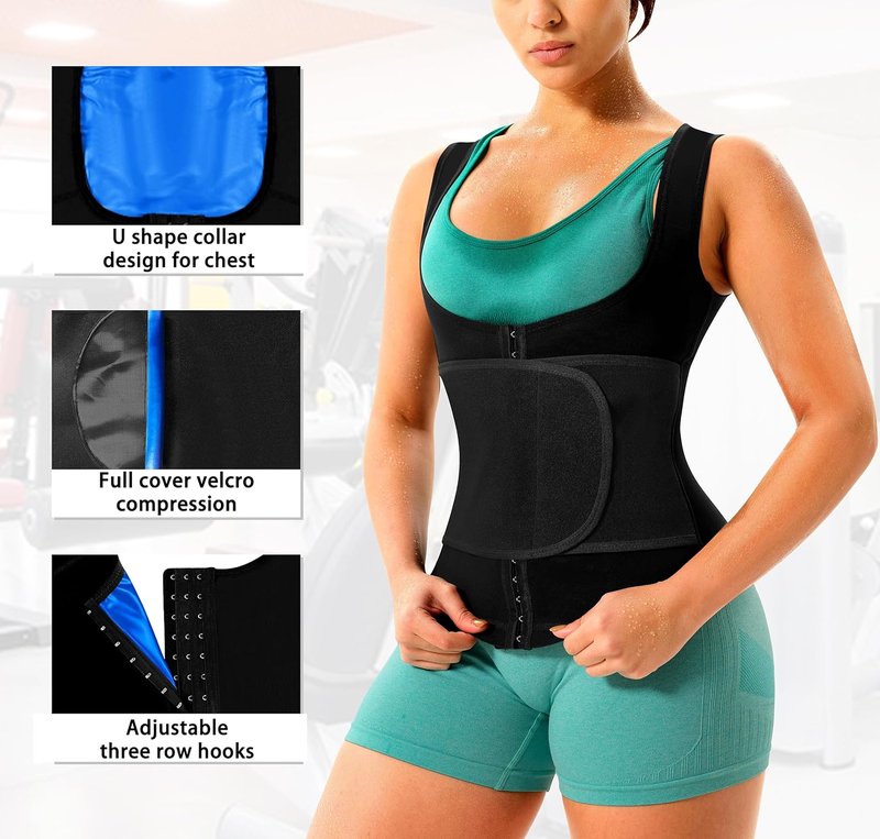Slimming Sauna Suit for Women - Heat Trapping Sweat Vest | Adjustable Belt, Breathable Design