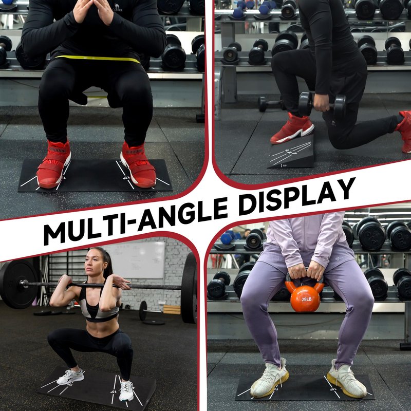 KaraCore Squat Wedge 15°-40° Slant Board with 5 Resistance Bands - Extra-Wide, Non-Slip Board for Deep Squats & Calf Stretching - 1000lb Capacity
