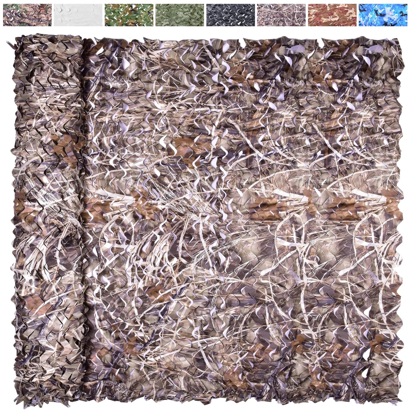 Yeacool Camo Netting for Hunting Blind Camouflage Netting Bulk Roll Burlap Camo Tarp Outdoor Shade for Military Dinosaur Birthday Party Decor Deer Stand Bird Watching(Dry Grass, 16.4ftx4.9ft, 5m*1.5m)