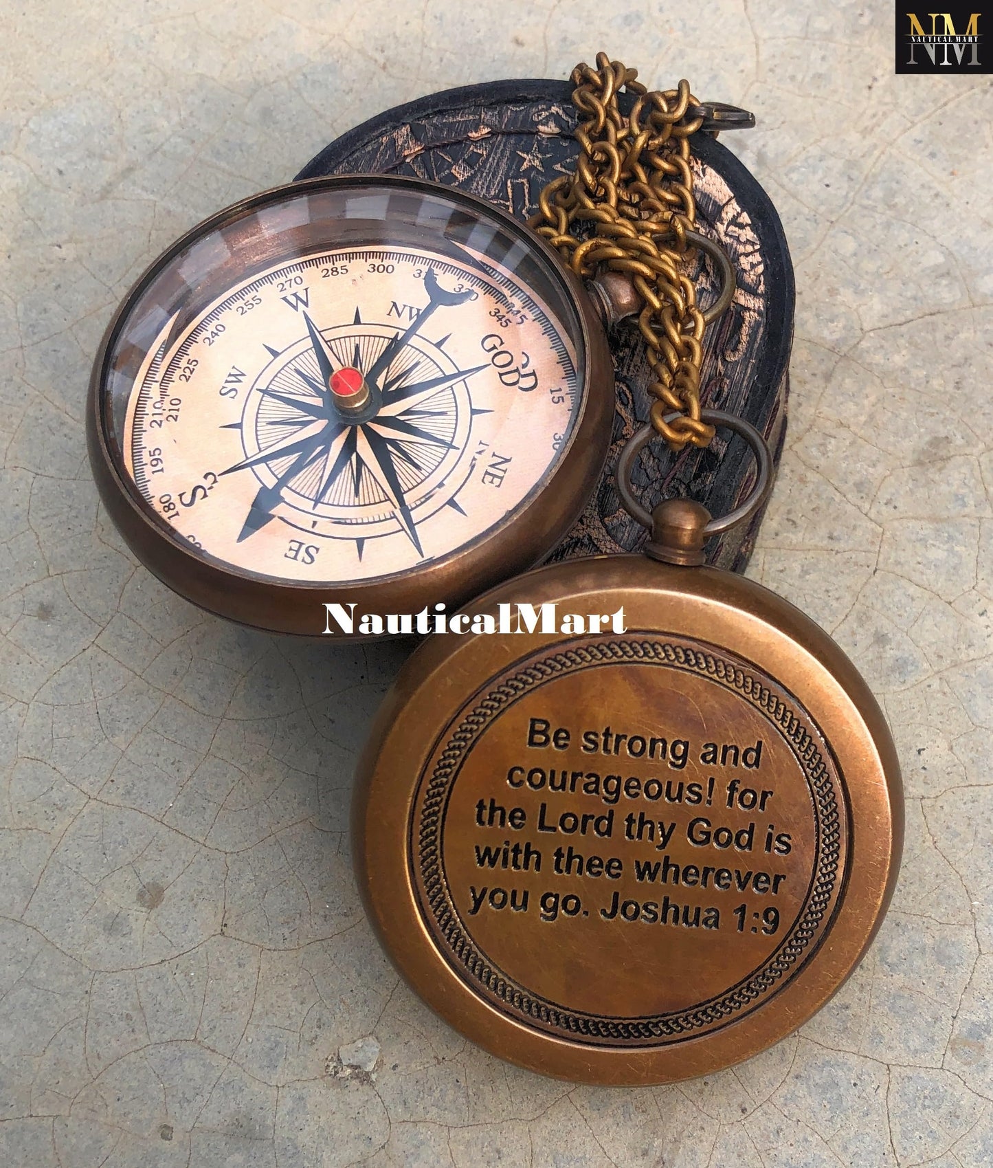 Brass Compass – “God My Lord Guide Me” Engraved, Handmade Personalized Gift for Confirmation, Baptism, Birthday & Graduation and Religious Keepsake