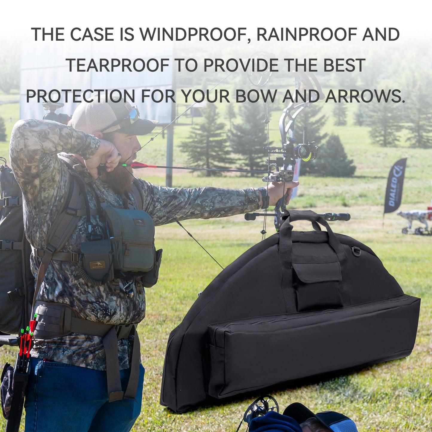 Jaegvida Compound Bow Case Multi-Functional Tactical Bow Bag Quick-Reload Design Portable Hunting Gear Waterproof Outdoor Case (Camo, 36")