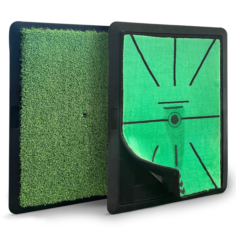 Cupohus Golf Hitting Mat, Precision Pro Swing Mat for Path Feedback, Golf Training Chipping Aid with Replaceable Thickened Artificial Turf, Golf Accessories Gift for Adults for Indoor/Outdoor 13"x17"