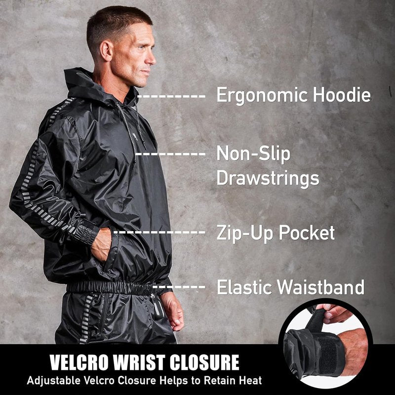 Sauna Suit for Weight Loss - Elite Sports Full Body Workout Hoodie for Men & Women | Boxing, MMA, Gym