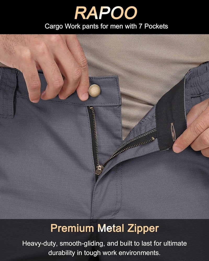 Men's Tactical Cargo Pants - Ripstop, Water Resistant, Breathable | 7 Pockets for Hiking