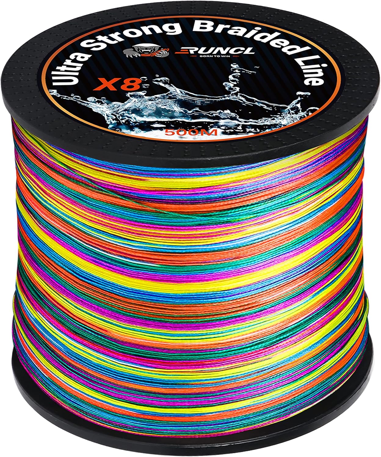 RUNCL 8 Strands Braided Fishing Line - High Visibility, Super Strong & Abrasion Resistant | 328yds to 1093yds, 12lb to 100lb