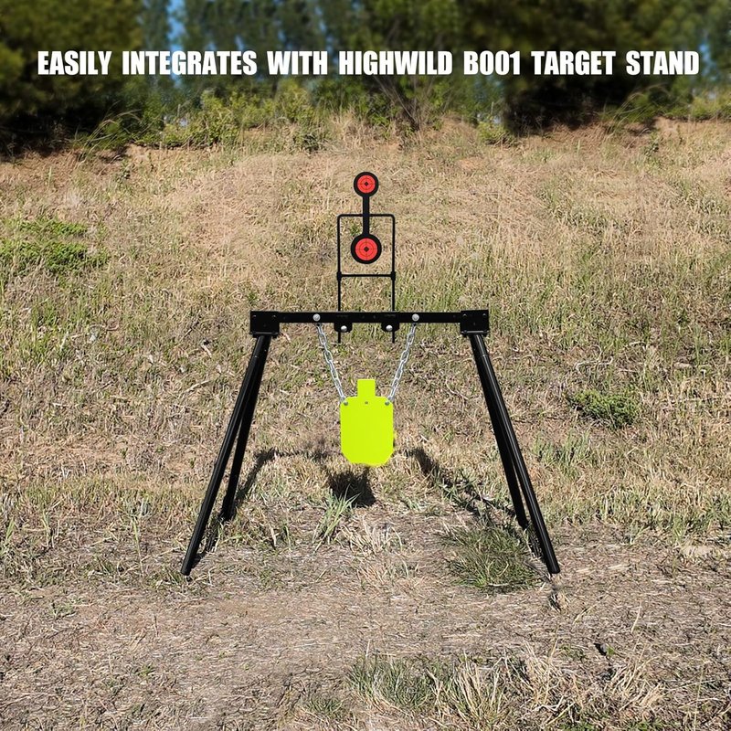Highwild Double Spinner Shooting Targets - 3/8 Inch Thick Auto Reset Steel for Centerfire Handguns Up to .44 Magnum