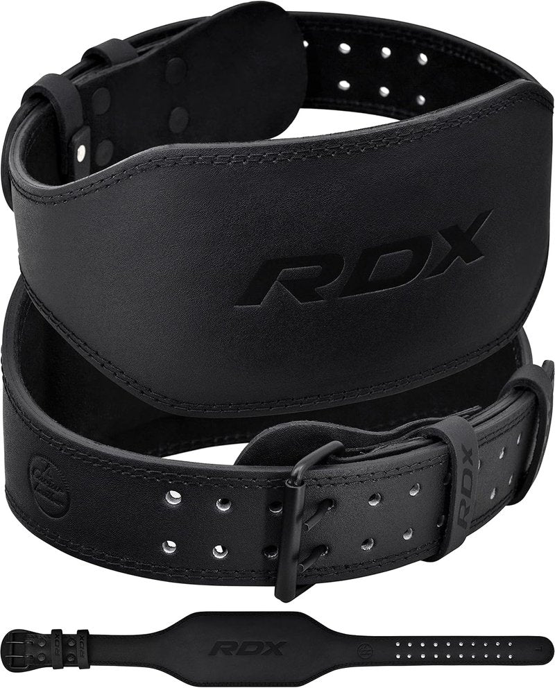 RDX Weight Lifting Belt - Cowhide Leather 4”/6” Padded Back Support | Adjustable for Strength Training & Powerlifting