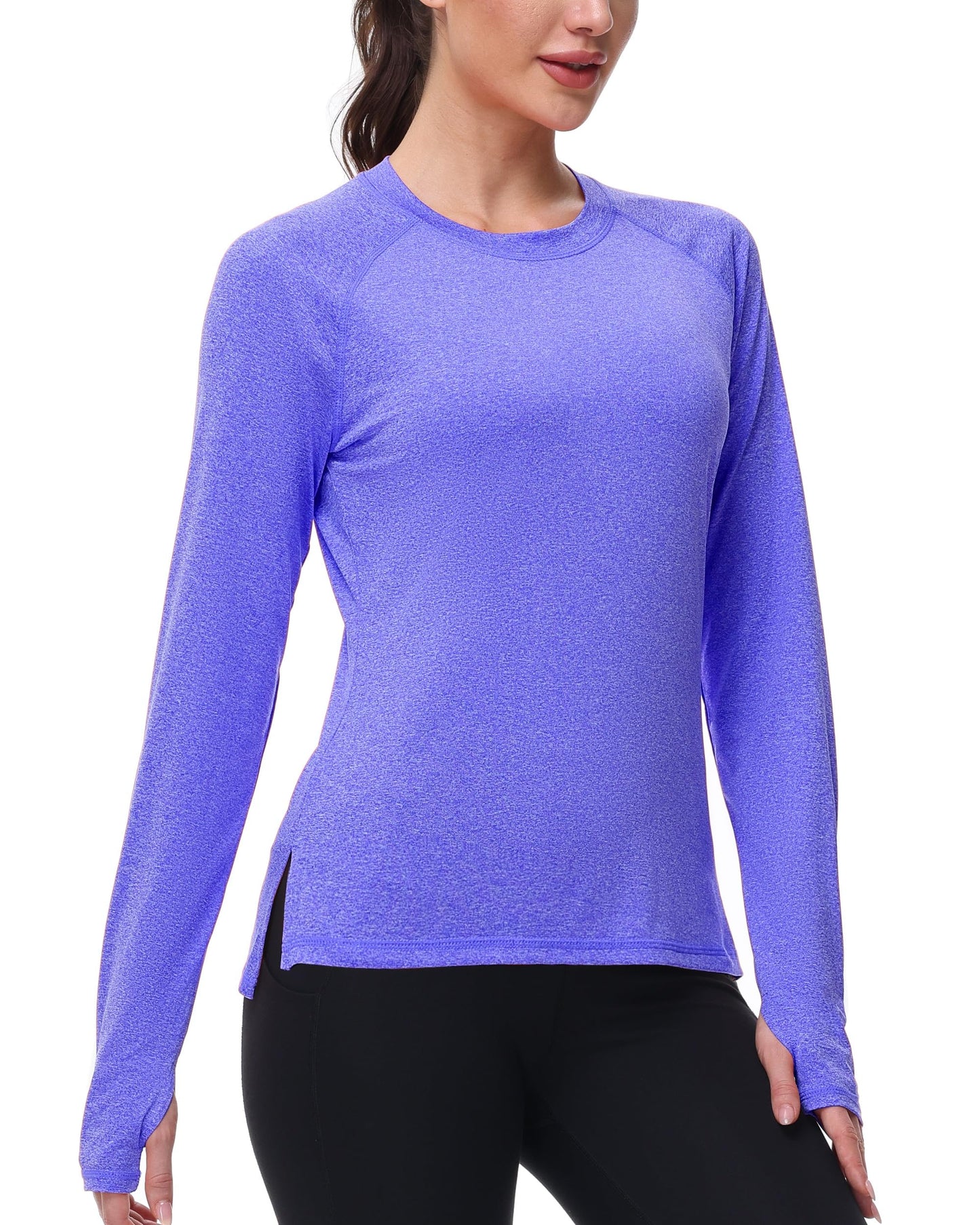 isnowood Swim Rash Guard Shirts for Women, Long Sleeve UV Sun Protection SPF Tops with Thumbhole, UPF 50+ Quick Dry for Hiking Workout