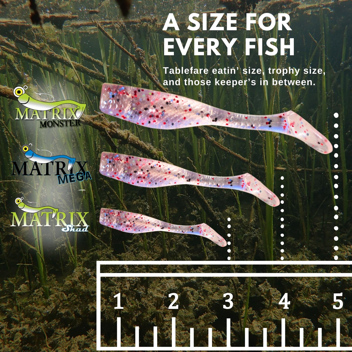 Matrix Shad Original 3 Inch Fishing Lure for Speckled Trout, Redfish, Bass - Paddle Tail Swimbaits for Freshwater and Saltwater - Green Hornet - 8 Count Bag (Pack of 1)