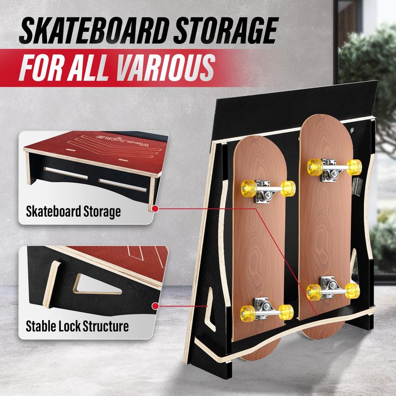 Yes4All Single-Piece Skateboard Ramp, Bike Ramp, Skate Ramp - Design for Beginners, More Durable, Capacity 220Lbs