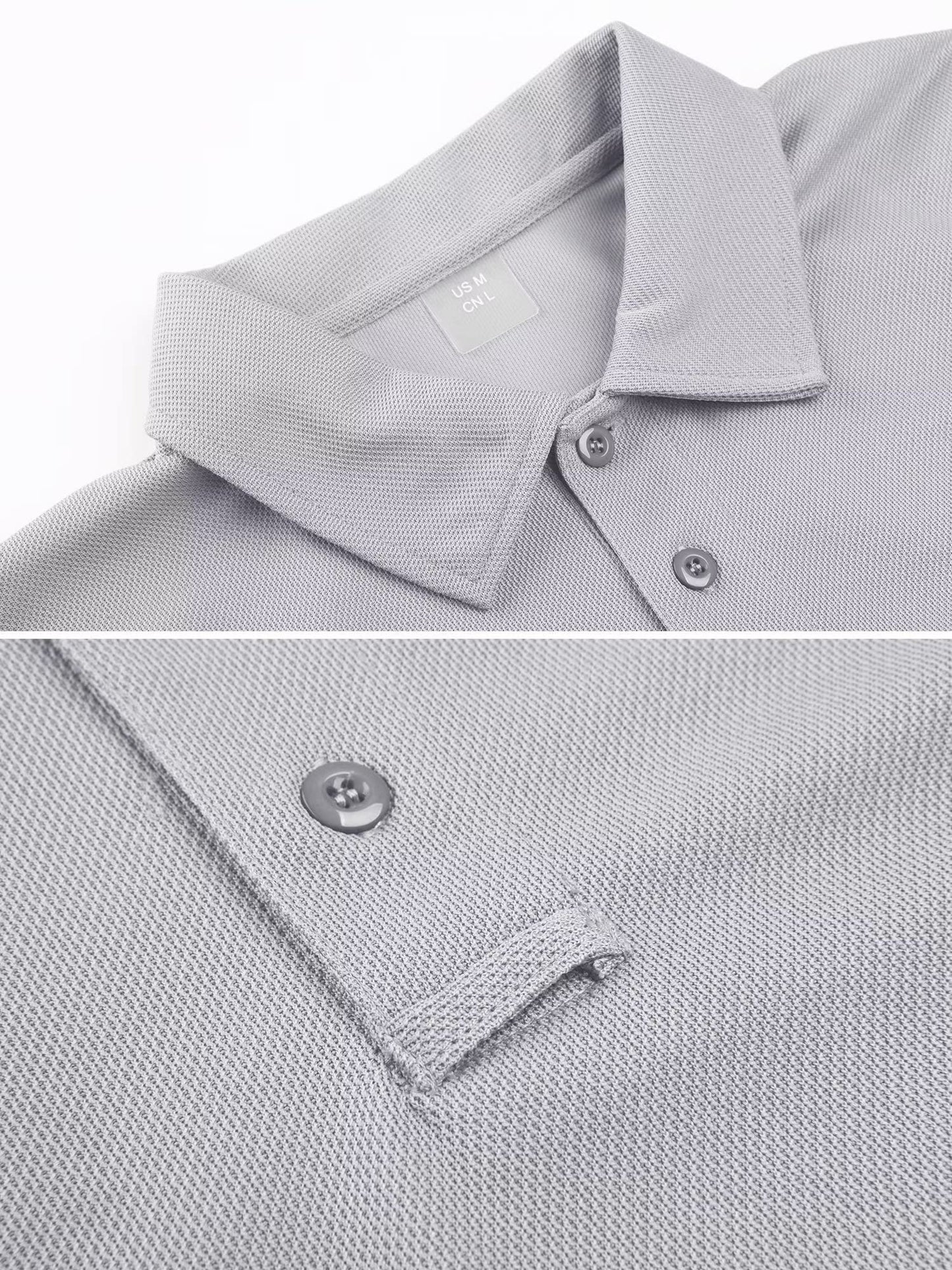 MAGCOMSEN Work Shirts for Men Golf Shirts Fishing Shirts Casual Shirts Quick Dry Shirts Golf Polo Shirts Light Grey M