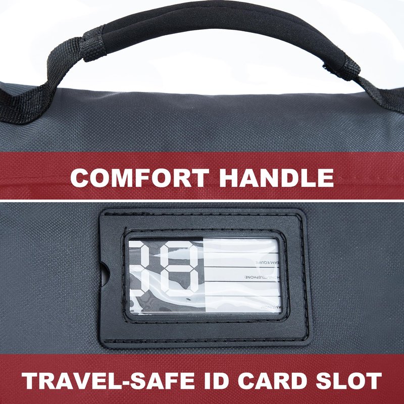 EALER GSB100 Golf Shoe Bag, Zippered Shoes Carrier Bags with Ventilation & Double Outside Pocket for Golf Balls, Socks, Tees, Valuables and Other Accessories