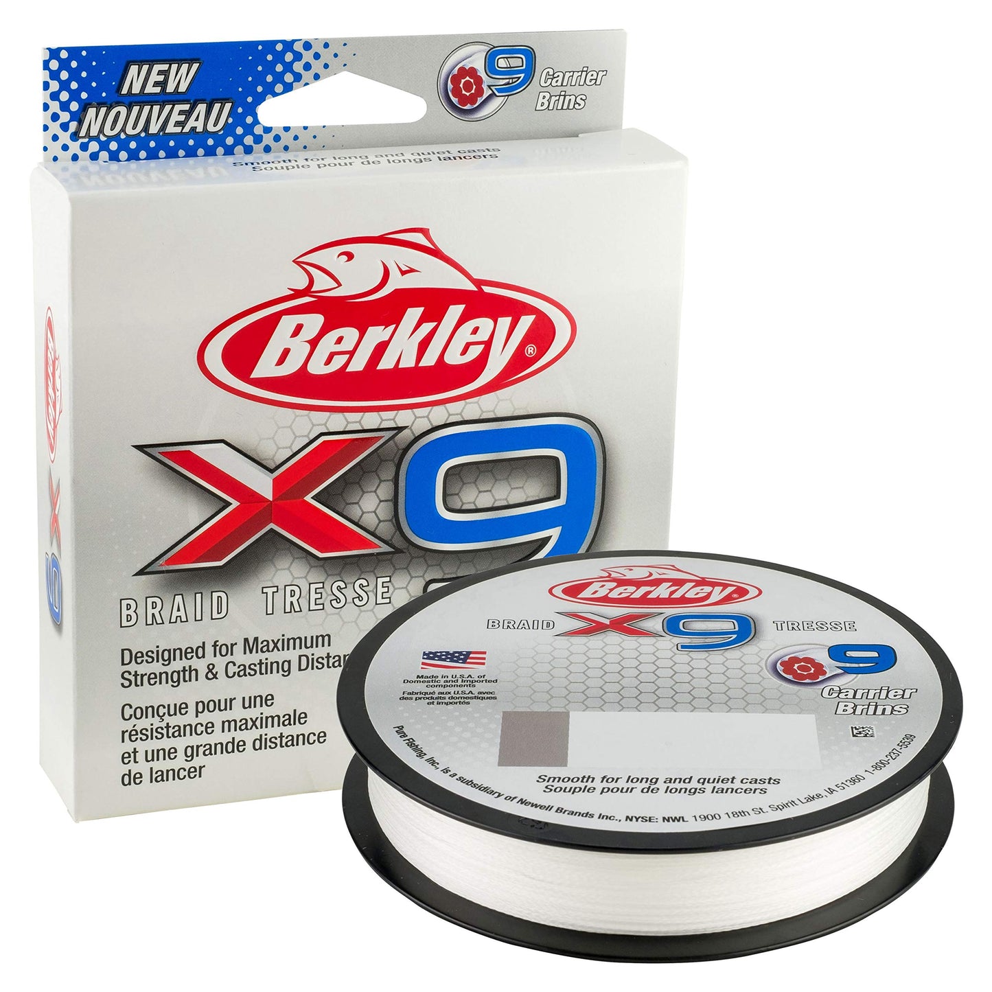 Berkley Jordan Lee x9 Braid Superline, Flame Green, 30-Pound Break Strength, 328yd Fishing Line, Suitable for Freshwater and Saltwater Environments