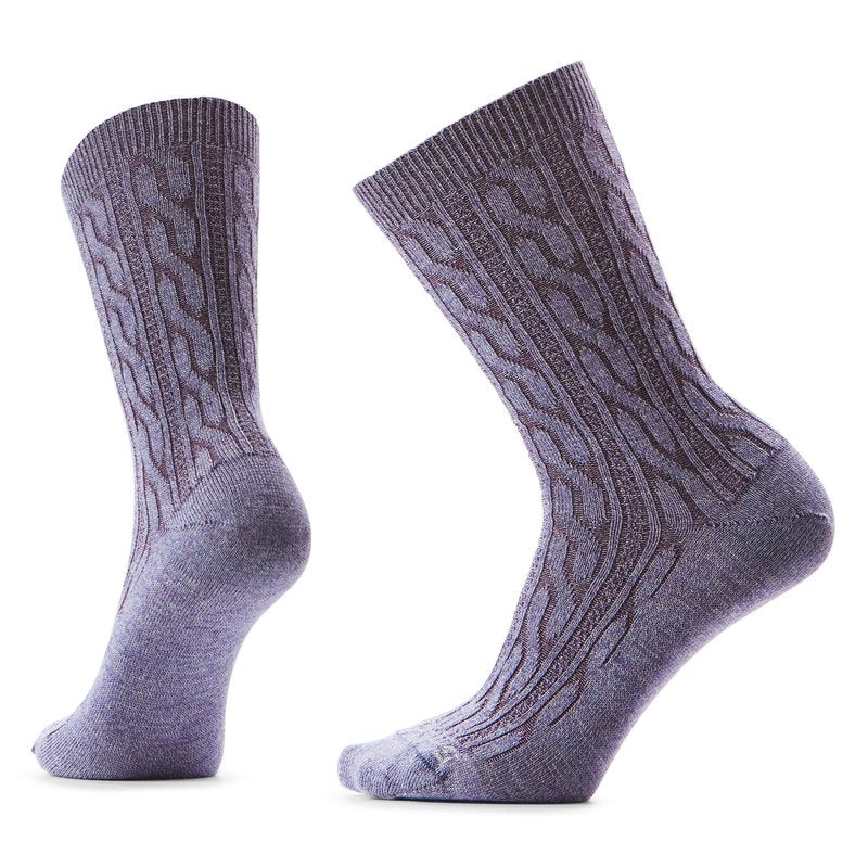Smartwool, Women's, Everyday Cable Crew Socks, Chalk Violet, Medium
