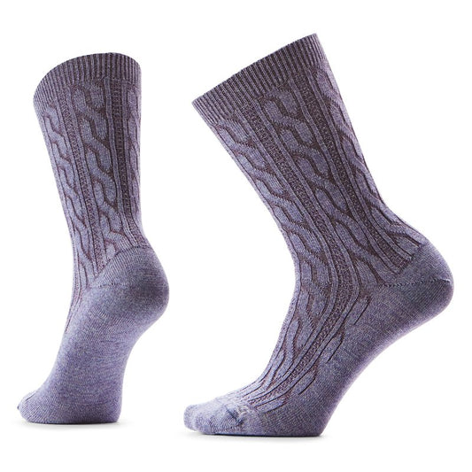 Smartwool, Women's, Everyday Cable Crew Socks, Chalk Violet, Medium