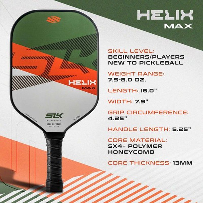 Selkirk Sport SLK Helix Pro Legend Olive Pickleball Paddle & Pro S1 12pk Pickleball Ball Bundle