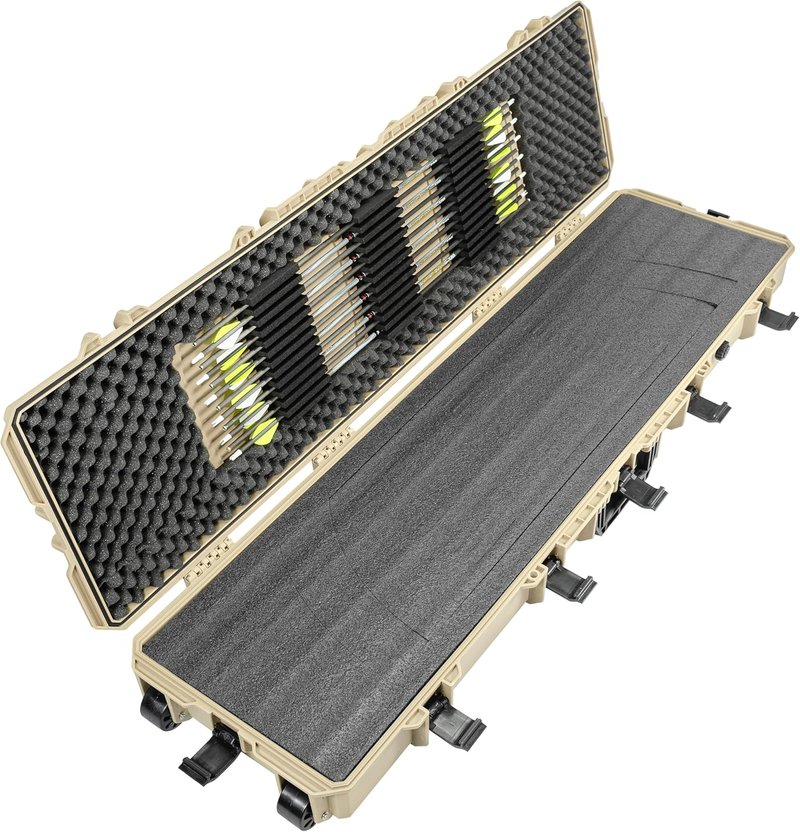 Eylar Rolling Hard Bow Case - 54 Inch Lightweight & Durable Design with Pre-Cut Foam Insert