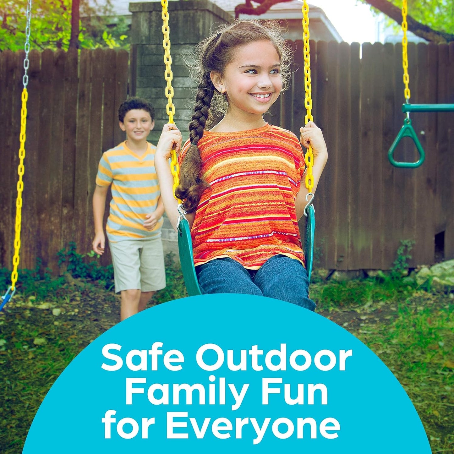 Jungle Gym Kingdom Swing Seat Replacement Kit - Heavy Duty Chains for Outdoor Play | Green, 1 Pack