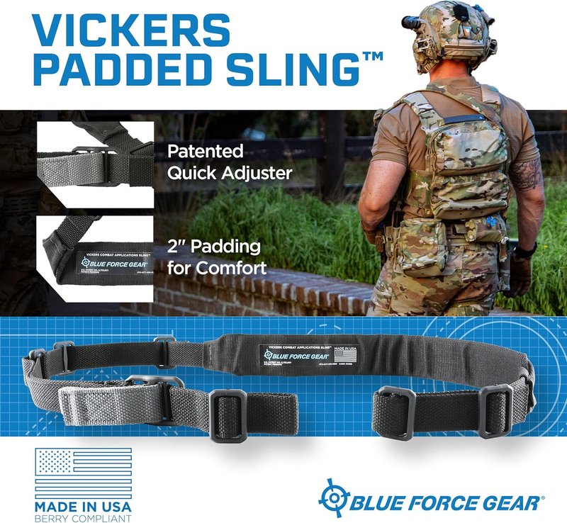 Vickers Padded Sling - 2-Point Adjustable Nylon Sling for Comfort & Durability | Blue
