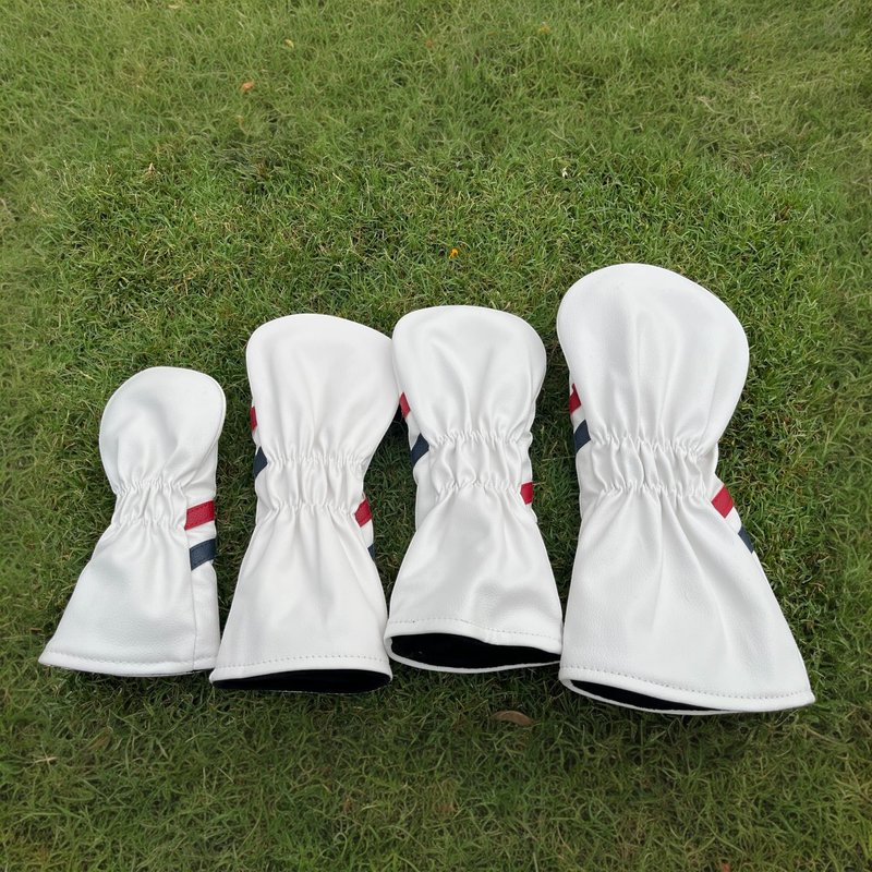 Golf Club Head Covers for Driver Fairway Woods and hybrids - Leather Head Covers disigned to fit All Drivers and Woods - Embroidery Number Vintage Leather Style - Soft and Delicate Interior