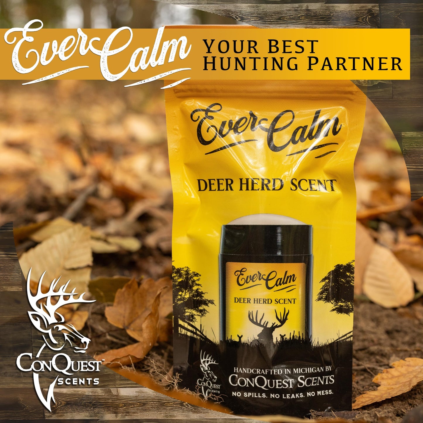 Conquest Scents EverCalm Deer Herd Scent Bottle – Deer Attractant & Calming Scent, All-Season Effectiveness, Versatile Hunting Liquid Bottle, 4.0 oz