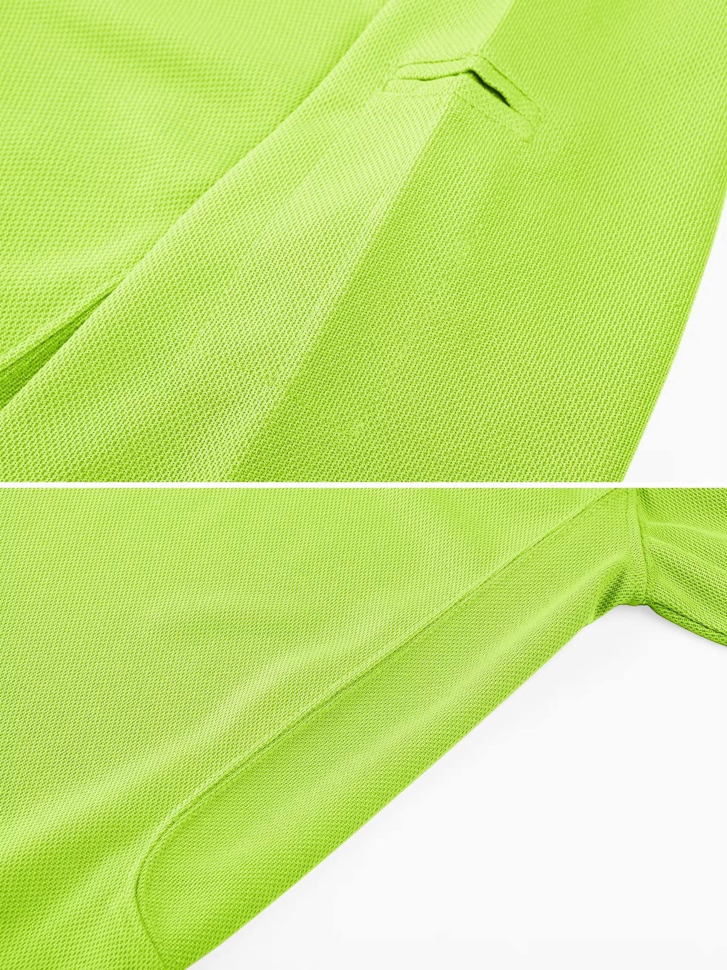 MAGCOMSEN Polo Shirts for Men Dry Fit Golf Shirts Quick Dry Work Polo Shirts Summer Shirts Fluorescent Green S