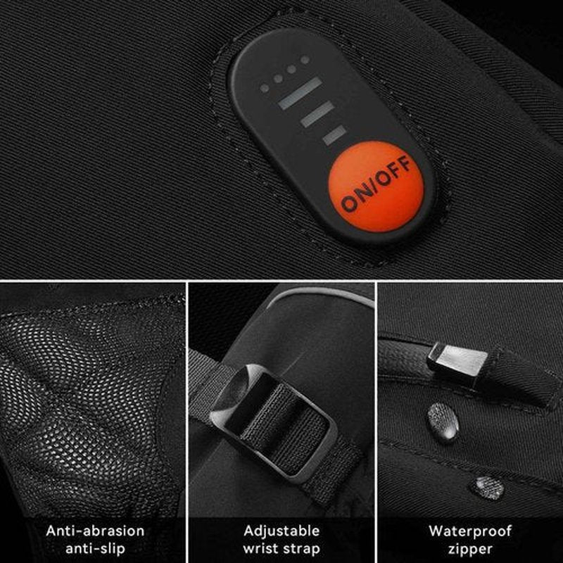 Heated Gloves for Men Women 7.4V Battery 22.2WH Rechargeable Heated Ski Gloves Touchscreen Waterproof Electric Heated Fishing Gloves for Winter Work Skiing Raynaud Riding(Black,L)