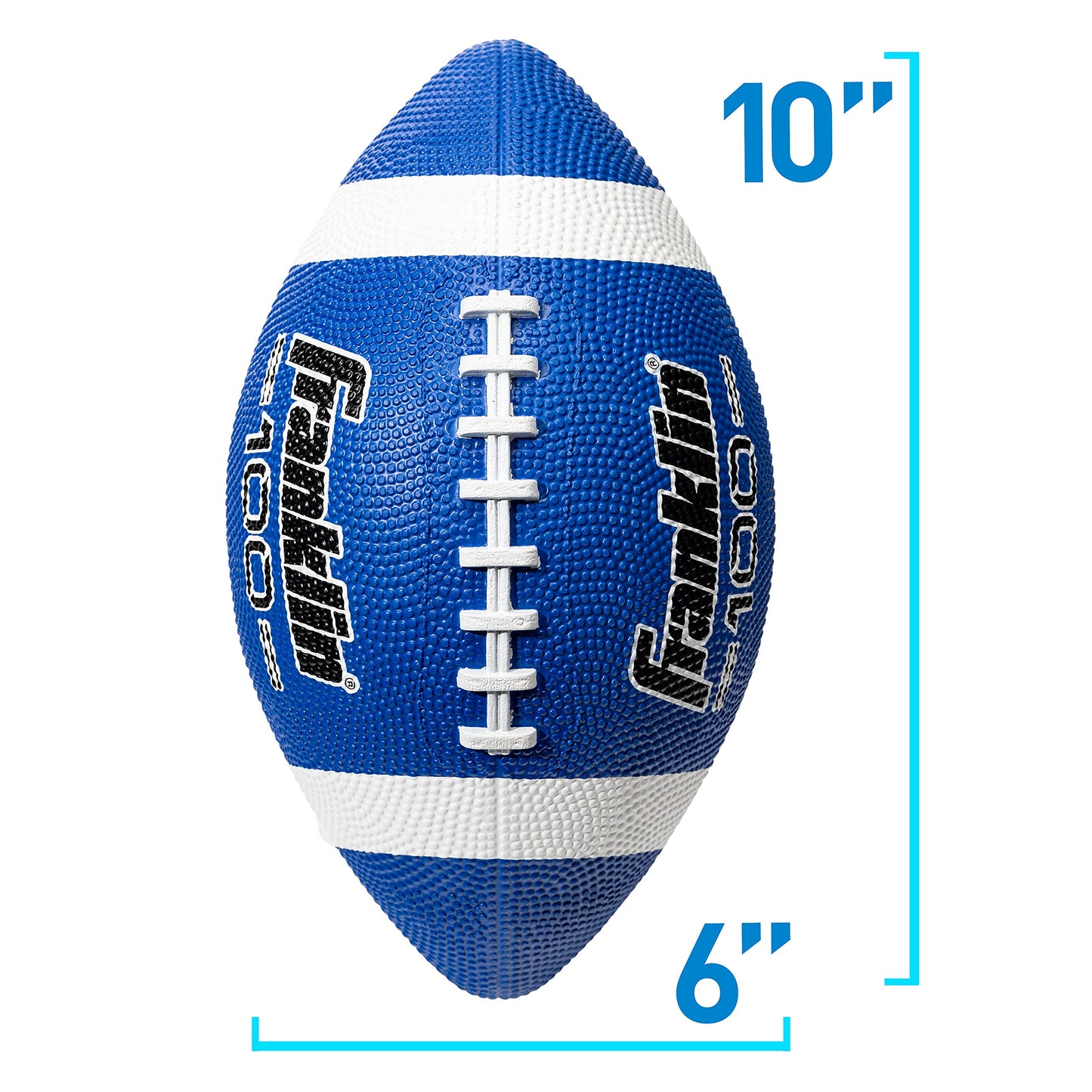 Franklin Sports Football - Grip-Rite 100 - Kids Junior Size - Youth Football - Durable Outdoor Rubber Football - Blue / White