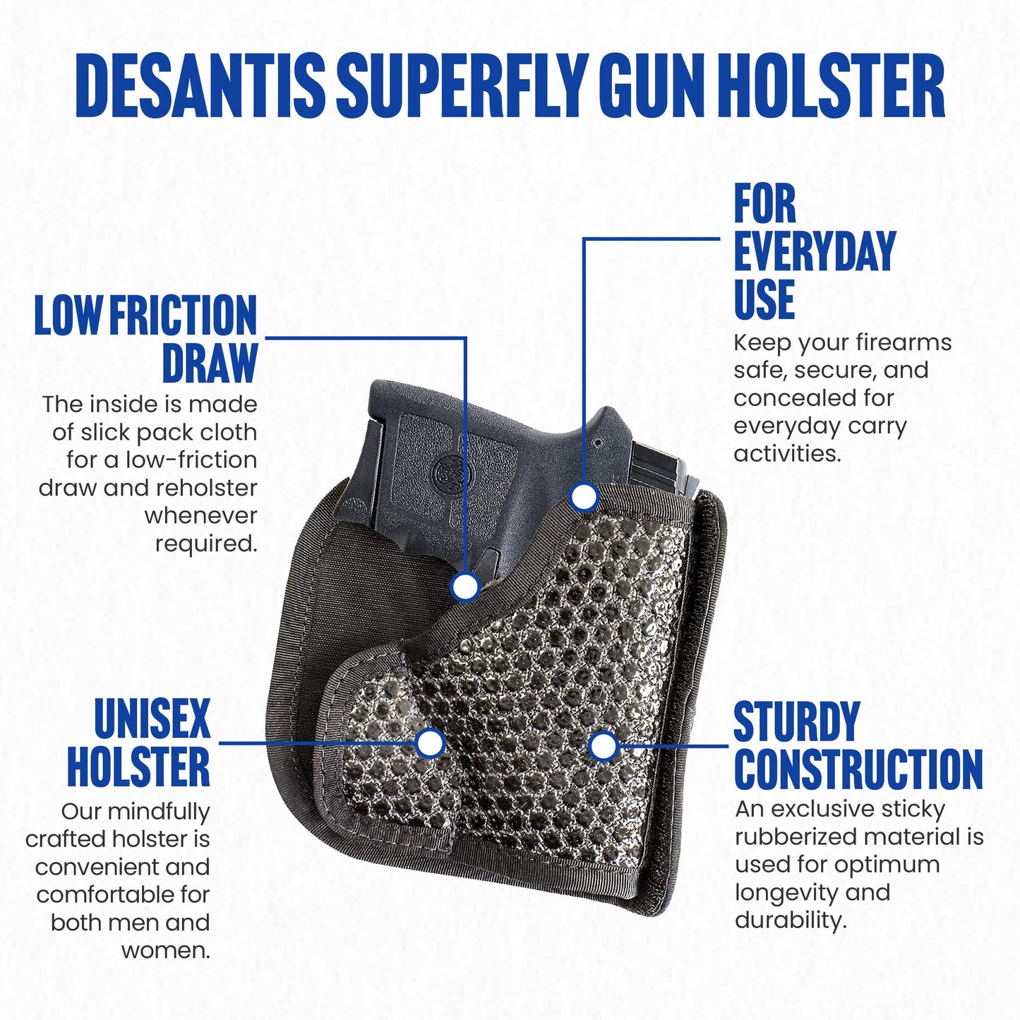 DeSantis Superfly Pocket Holster - Concealed Carry, Fits the S&W BODYGUARD 380CAL, S&W M&P BODYGUARD WITH CRIMSON TRACE LASER - Ambidextrous, Black