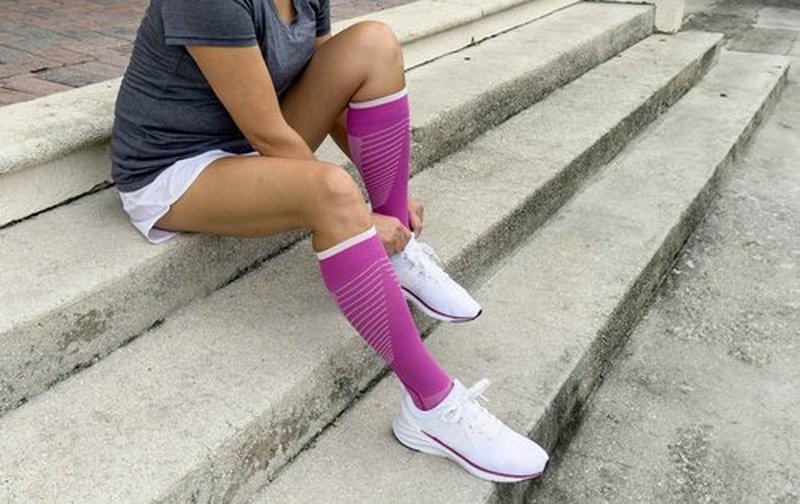 Unisex Motion Flow Tech Compression Socks 20-30mmHg - for Men & Women - Graduated Stockings for Varicose Veins, Edema, Athletes, Pregnancy, Travel, Nurses, Runners & DVT - Black - Large Long