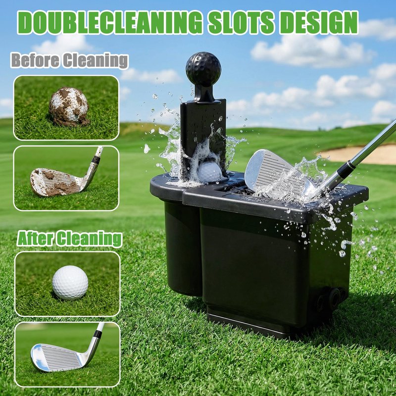 10L0L Golf Cart Ball Washer and Club Head Cleaner Kit Detachable Golf Club Head and Ball Washer Golf Cleaner for EZGO Club Car Yamaha