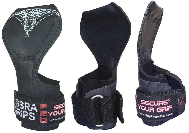 Cobra Grips PRO Best Weight Lifting Gloves, Heavy Duty Straps, Alternative to Power Lifting Hooks, Power Lifting, For Deadlifts With Built in Adjustable Neoprene Padded Wrist Wrap Support.