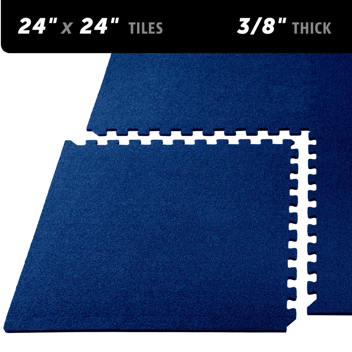 We Sell Mats 3/8 Inch Thick Interlocking Foam Carpet Tiles Durable Carpet Squares Anti Fatigue Support for Home Office or Classroom Use, 24 in x 24 in