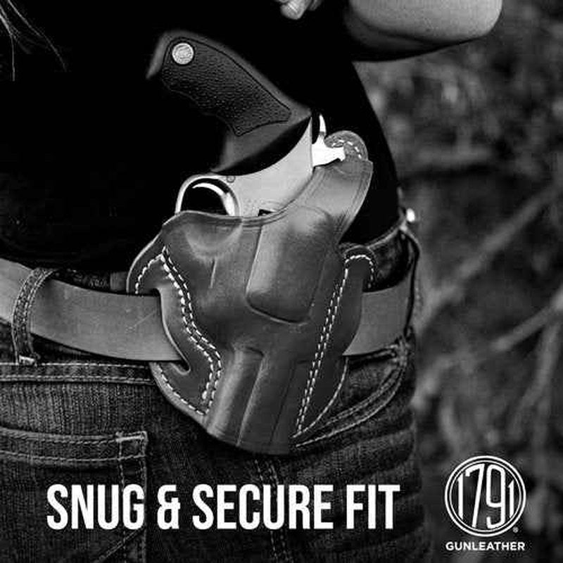 1791 Gunleather L & K Frame Revolver Holster, Leather Thumb Break Holster Fits Revolvers w. max 3" Barrel Length, Compatible with 3" inch Colt Python, Smith & Wesson 686, 66 Combat and 19