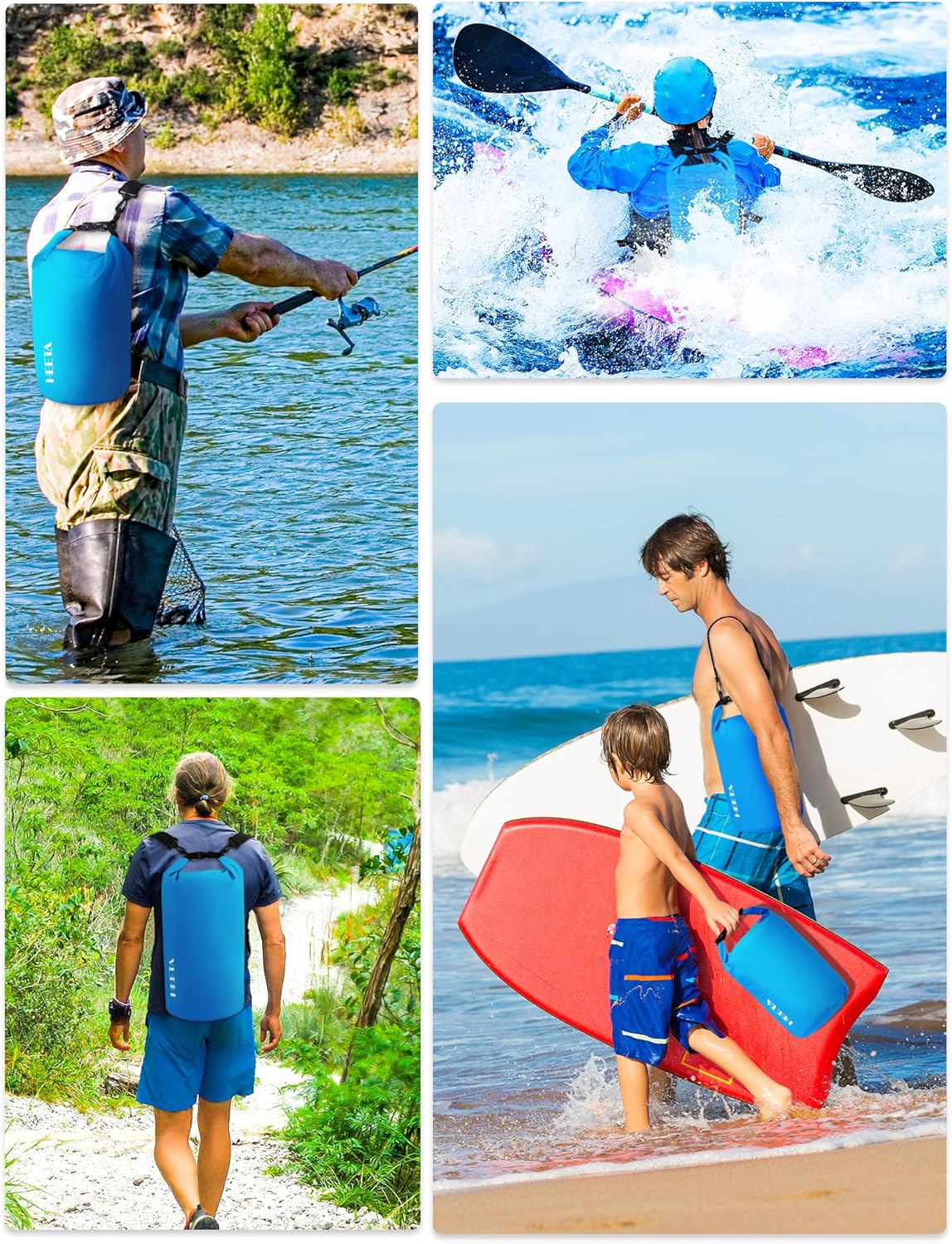 Waterproof Dry Bag - Lightweight Roll Top Storage Backpack with Emergency Whistle | 5L/10L/20L/30L/40L for Travel, Kayaking, Camping