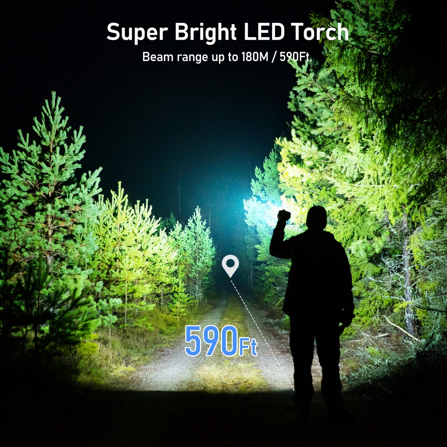 Blukar Rechargeable Flashlight, Super Bright Adjustable Focus Flashlights