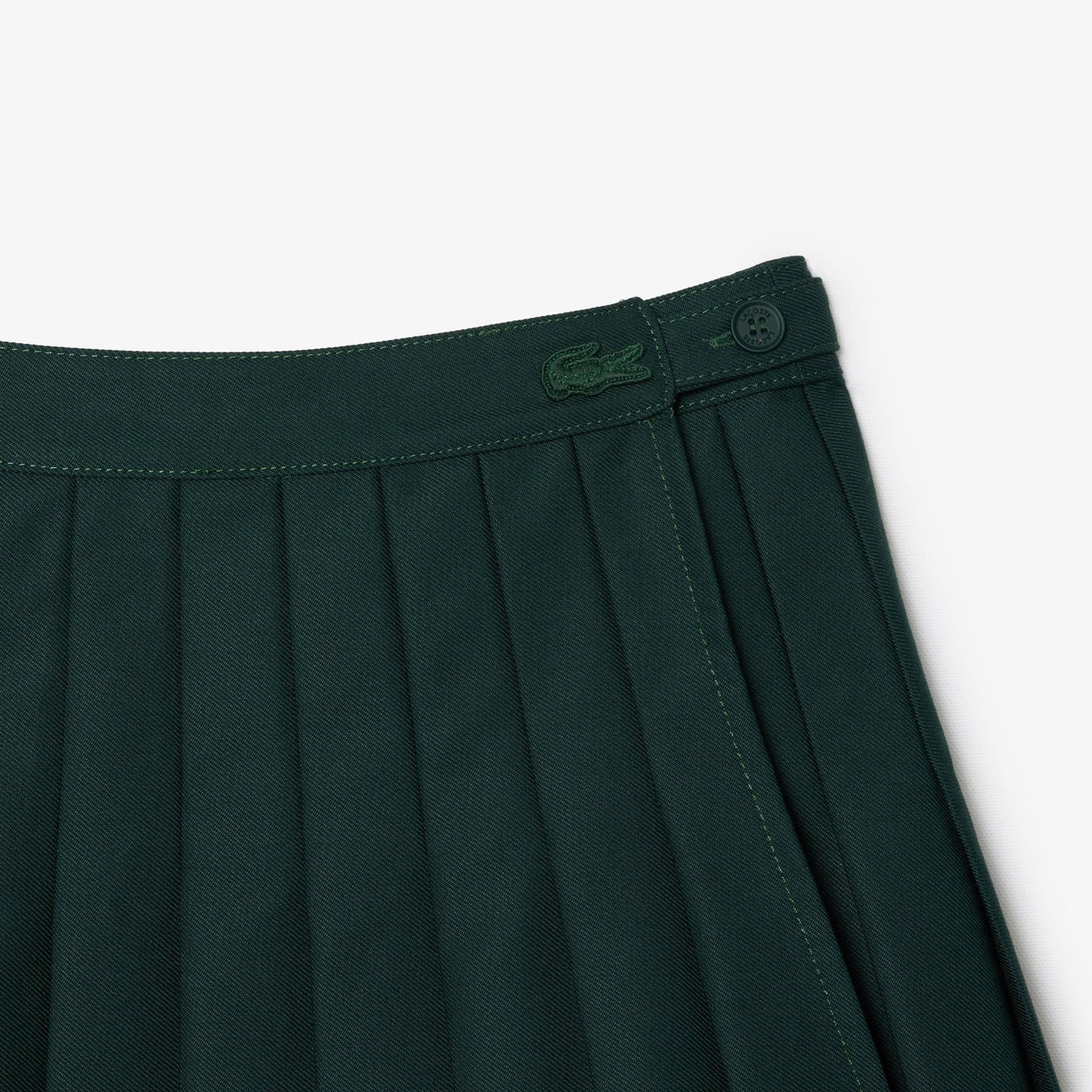 Lacoste Women's Pleated Twill Skirt, Forest Green, 10