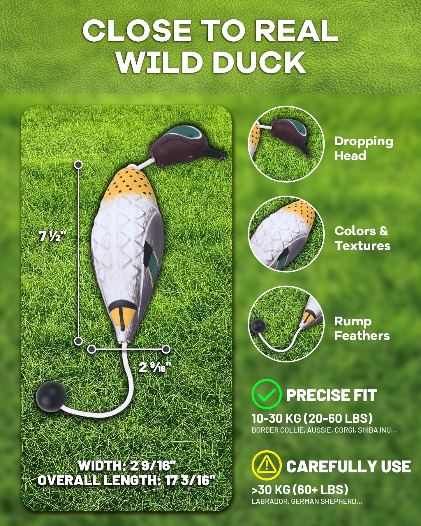 gardmate Duck Dummy Bumper Toys for Hunting Retriever Dog Training, Training Dummy with Floating and Tear-Resistant Design for Water and Land Retrieval Training