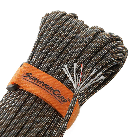 SurvivorCord Paracord - From Titan Survival - Patented 620LB Strength 550 Military Paracord with 3 Strands - Heavy Duty 550 Hank Cord Camping & Outdoor - Paracord with Firestarter & Survival Cord