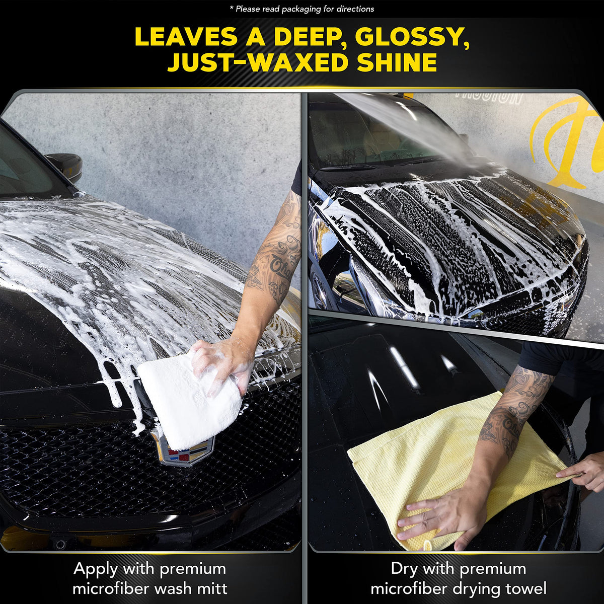 Meguiar's Ultimate Wash and Wax, Car Wash Soap and Wax Cleans & Shines in One Step, Shine & Protect with an Enhanced pH Balanced Car Paint Cleaner, 1 Gallon