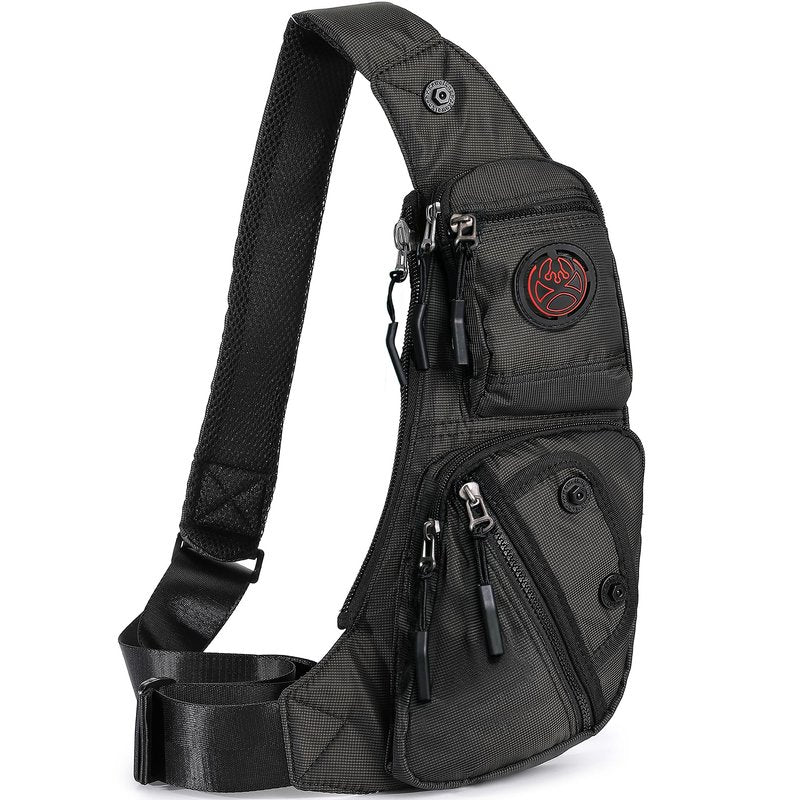 NICGID Sling Bag Chest Shoulder Backpack Crossbody Bags Casual Daypack for Men Women (Black-2620N)