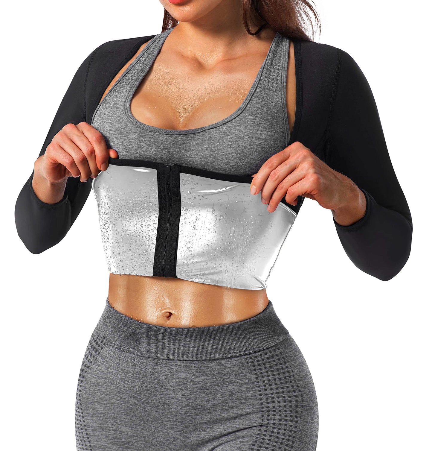 DYUAI Women Sauna Shirt Sweat Vest Heat Trapping Workout(6003-07-XXL)