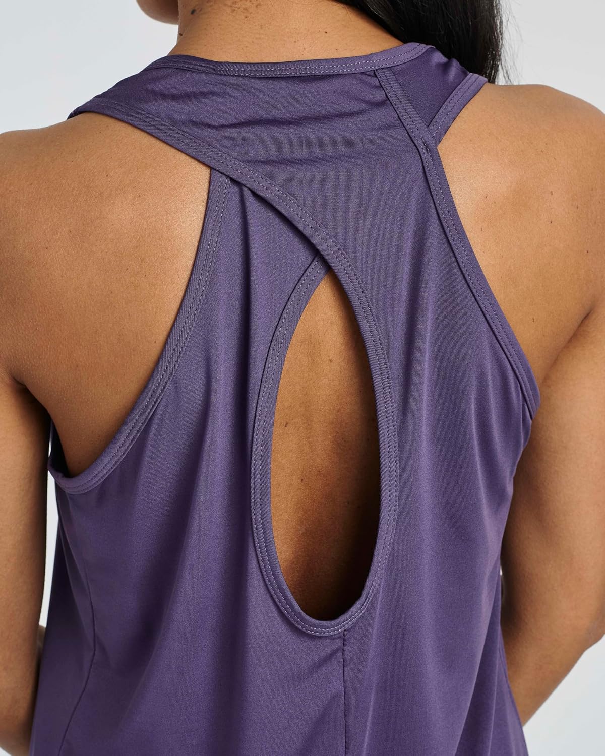 Real Essentials Women's Crossback Keyhole Workout Tank Top - Dry-Fit Sleeveless Yoga Gym | Plus Size Available