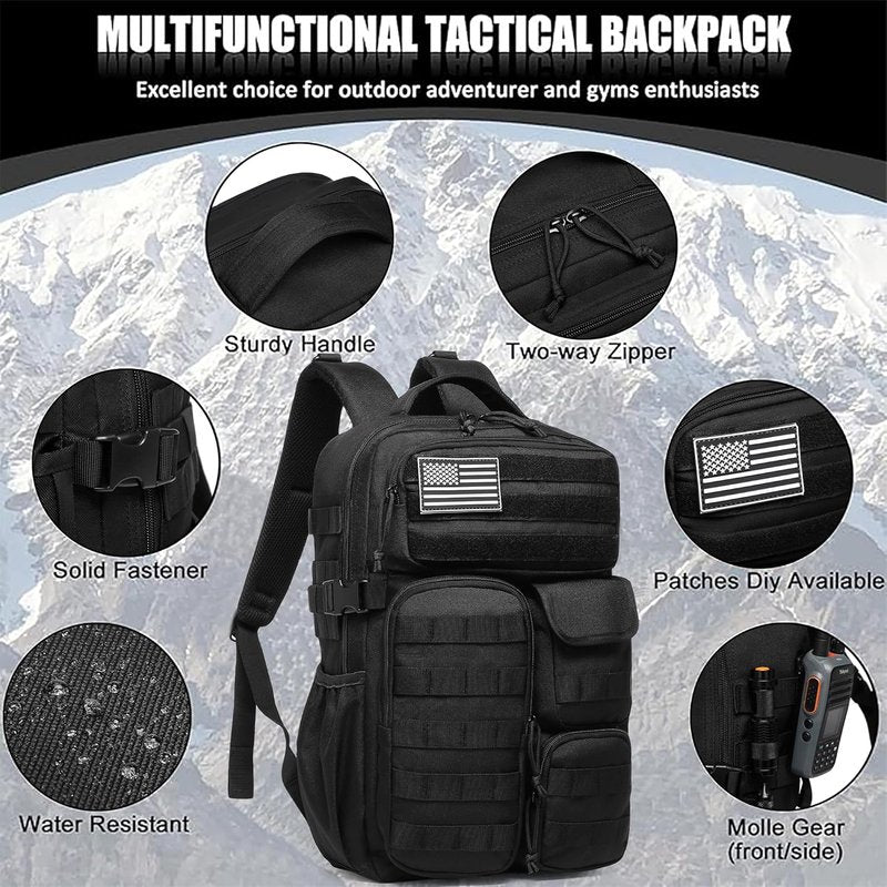 Tactical Backpack - Military Waterproof Outdoor Gear with Multiple Pockets | Yellow Maple Leaf, 25L
