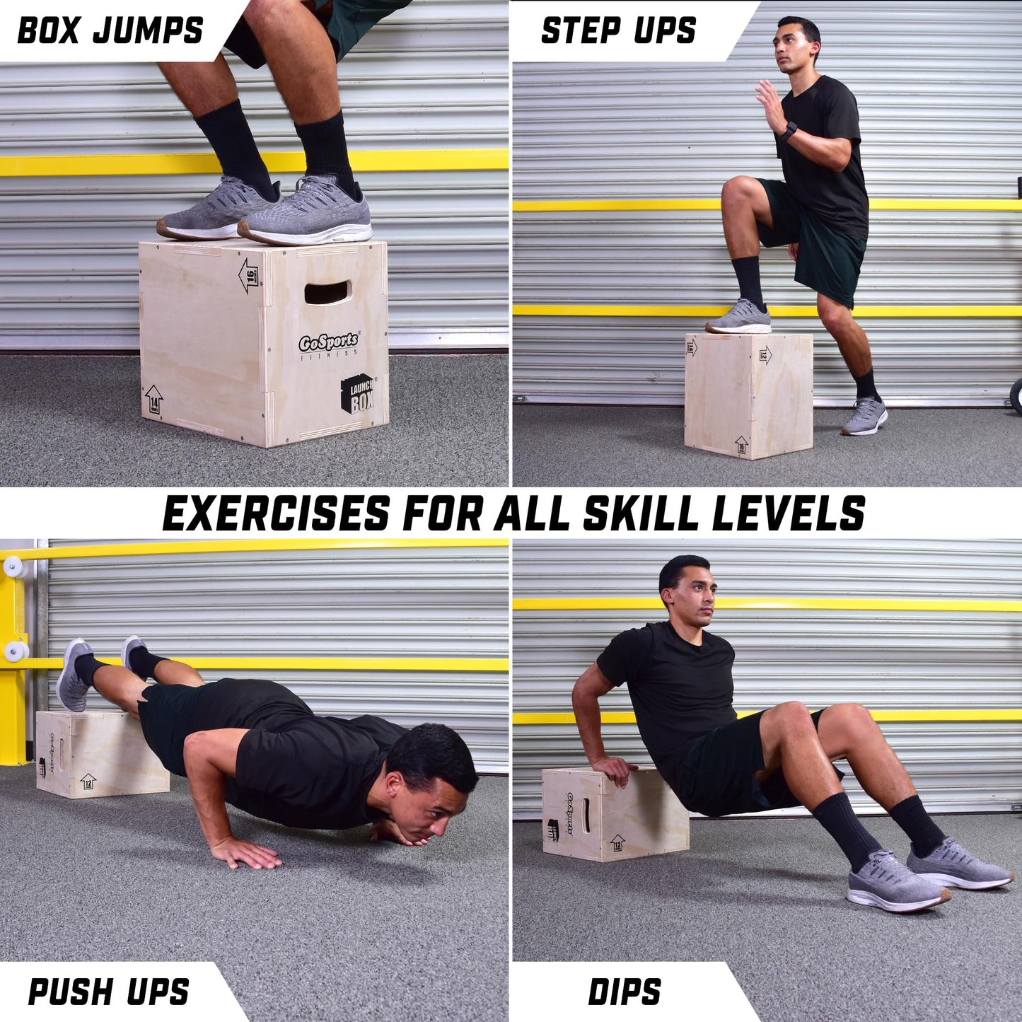 GoSports Fitness Launch Box - 3-in-1 Plyo Jump Box for Exercises of All Skill Levels