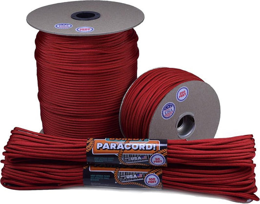 Paracord 550 Type III - Durable 7 Strand Parachute Cord | Imperial Red - 10 Feet Length