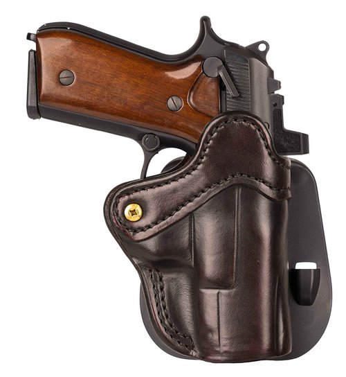 1791 GUNLEATHER G19 Paddle Holster - Optic Ready OWB CCW Leather Gun Holster for Belts - Right Handed - Compatible with Glock 19, 23, 27, Sig P225, Springfield XDS