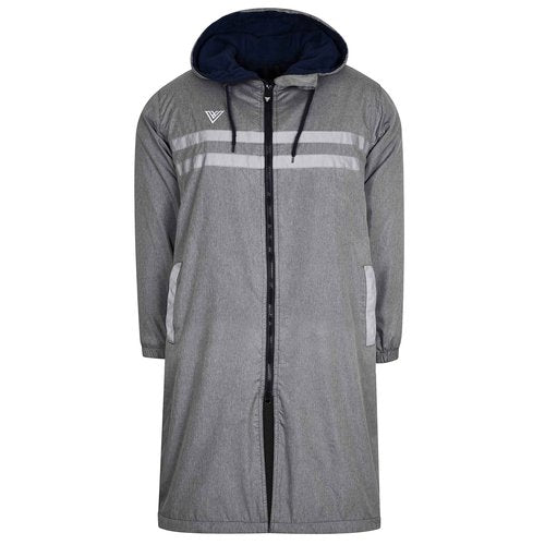 V ATHLETICA Unisex Swim Parka for Men, Women, Boys, and Girls (Reflective Heather Grey, XX-Small)
